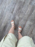 红蜻蜓凉鞋女夏季透气露趾一字带皮凉鞋软底妈妈鞋女鞋WTK23336米白色35 实拍图