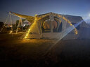 牧高笛（MOBIGARDEN）戶外精致露營黑膠防風防雨三室一廳大空間家庭隧道帳篷假日星空 晨霧白帳篷-牛津款（送頂棚） 曬單實拍圖