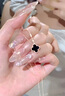 Grace Girl原創(chuàng  )四葉草項鏈雙面戴女士款簡(jiǎn)約玫瑰金氣質(zhì)七夕情人節送女友老婆 雙面四葉草項鏈（黑紅） 曬單實(shí)拍圖