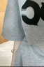 嬌茹妮（JIAORUNI） 100%純棉印花寬松韓版2023夏季新款短袖t恤女設(shè)計(jì)感小眾百搭上衣 灰色（240克100%純棉重磅） M(83—102斤） 曬單實(shí)拍圖