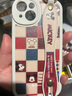 埃里斯迪士尼授權 iPhone14Promax手機殼女款腕帶掛繩斜跨背帶皮質(zhì)卡通格紋米奇輕薄防摔硅膠邊軟殼 古董白-復古格子米奇【腕帶款】 蘋(píng)果14 曬單實(shí)拍圖