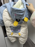 G.DUCKKIDS新生兒冬季外出抱衣棉服嬰兒冬裝加厚衣服寶寶秋冬連體衣保暖夾棉 深藍(lán)色 標(biāo)準(zhǔn)尺碼 青蛙棉服 90cm (90cm) 曬單實(shí)拍圖