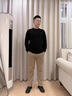 鑫羅圣保加絨加厚圓領(lǐng)毛衣針織衫打底衫男士秋冬裝韓版保暖帥氣內(nèi)搭T1/2件 【兩件裝】258黑色+258深灰 加絨 XL 130-150斤 曬單實拍圖