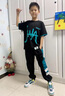 G.DUCKKIDS童裝男童夏裝套裝兒童衣服中大童夏裝防蚊褲套裝男孩短袖小學(xué)生 黑色 160 尺碼13~14歲【150-160cm】 曬單實(shí)拍圖