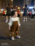幼歌（YOUGE） 春秋男女童背帶褲生兒寶寶爬服燈芯絨童裝寬松褲 土黃 90 cm 曬單實(shí)拍圖