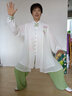 云太極服女夏裝練功服男絲麻刺繡表演服飄逸太極拳服裝披紗3件套 婉容-白綠 S(參照尺碼表或聯(lián)系客服) 曬單實(shí)拍圖
