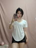 槿城性感純欲心機上衣女配裙子設計感小眾下擺孤形不規則短袖T恤夏裝 白色GF934 M【98斤以下】 曬單實(shí)拍圖