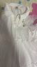 可可鴨（QQ DUCK）童裝女童連衣裙兒童裙子公主裙學(xué)生青少年衣服泡泡袖白色；140 曬單實拍圖