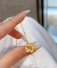 中國黃金（CHINA GOLD）蝶戀花黃金項鏈女蝴蝶桂花足金吊墜黃金鎖骨鏈情人節實(shí)用生日禮物 蝶戀花項鏈 約3.1g 曬單實(shí)拍圖