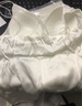 金三塔真絲吊帶背心女帶胸墊桑蠶絲V領(lǐng)純色背心內衣Bra-in 絲白 L 曬單實(shí)拍圖