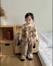鸞雀翔女寶寶一周歲衣服毛毛馬甲女童冬裝套裝2棉服兒童保暖棉衣三件套3 加絨 深卡其布色三件套 90 碼建議身高80-90 年齡1-2歲 曬單實(shí)拍圖