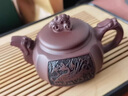 洛湘宜興紫砂壺名家純手工刻繪泡茶壺大容量功夫茶器原礦紫砂茶壺送禮 龍行天下（單壺）邵軍亞作品 約300cc 曬單實(shí)拍圖