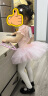 三沙（Sansha）儿童短袖芭蕾舞蹈服TUTU裙网纱练功裙泡泡袖演出服68AG0010粉S 实拍图