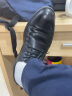 奥康（Aokang）男鞋牛皮皮鞋男士商务正装圆头系带低帮鞋子 黑色内增高皮鞋 38 实拍图
