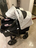 博格步（BUGABOO） Donkey5 博格步雙胞胎嬰兒推車(chē) 黑架白蓬黑座布-雙寶模式 曬單實(shí)拍圖