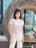 Calvin KleinJeans【不曬系列防曬】夏季女士ck辣妹正肩短款短袖T恤J224364 TF6-淡煙粉 XS 曬單實(shí)拍圖