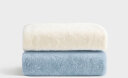三利抗菌加厚毛巾2条A类吸水男女洗脸洗澡家用干发大面巾   蓝/白 实拍图
