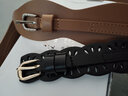 紫心竹頭層純牛皮腰帶女真皮裝飾裙子配西裝夏季收腰皮帶女時(shí)尚百搭腰封 黑色 曬單實(shí)拍圖