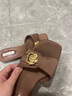 百麗（Belle）方頭一字拖女商場同款舒適平跟休閑拖鞋3IIV1BT4 棕色 37 (235mm) 曬單實拍圖