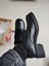 大東深口鞋女2026秋季新款學(xué)院風(fēng)中跟粗跟小皮鞋圓頭系帶女鞋1012 黑色 36 曬單實(shí)拍圖