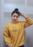 AEMAPE加絨加厚衛衣女裝2025秋冬新款韓版寬松百搭半高領(lǐng)假兩件上衣潮 黃色_613加絨  L _110-130斤 曬單實(shí)拍圖