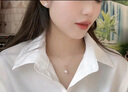 迪后（Dirholl）品牌四葉草淡水珍珠耳釘女氣質(zhì)耳墜銀耳環(huán)套裝生日禮物送女友老婆 四葉草珍珠耳釘+項鏈套裝【精美禮盒】 曬單實(shí)拍圖
