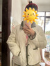 PMOG小香風(fēng)撞色菱格翻領(lǐng)服棉服女2023時(shí)尚寬松百搭短款輕薄夾棉外套女 象牙白 L 曬單實(shí)拍圖