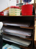 丽珑 桌面7层文件框文件架资料架桌面文件架木质文件架文件收纳 B5003橡木 实拍图