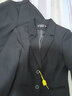 雅若美（yaruomei）小西裝職業(yè)裝女裝套裝工作服西服正裝前臺面試工裝酒店ol通勤外套 黑色西裝+褲+純白襯衫 M碼(建議90-100斤) 曬單實(shí)拍圖