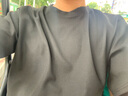 摘星少年衣服男重磅華夫格短袖男夏季寬松圓領(lǐng)t恤潮牌貼標(biāo)簡約時尚半袖情侶裝體恤男 黑色短袖 3XL 曬單實拍圖