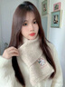 慕瓊（MUQIONG）圍巾女冬季高級感保暖可愛(ài)毛線(xiàn)針織日系三麗鷗美樂(lè )蒂正品學(xué)生圍脖 米白(美樂(lè )蒂-正版) 曬單實(shí)拍圖