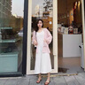舒芳蝶連衣裙女裝2024秋冬新款針織收腰顯瘦吊帶開衫長袖毛衣兩件套套裝 粉色套裝 M 曬單實拍圖