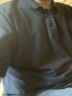 卡帝乐鳄鱼珠地棉短袖男士纯色POLO衫全棉翻领大码体恤衫潮 黑色 175 实拍图