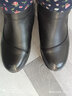 蜘蛛王女鞋冬季新款媽媽鞋短靴加絨高幫保暖中老年人棉鞋22832 黑色 36 曬單實(shí)拍圖