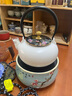 鶯歌燒 電陶爐煮茶家用茶爐輕音粉彩系列圍爐煮茶泡茶器 粉彩藍(lán)+雪花釉柿形壺套裝1件 曬單實(shí)拍圖