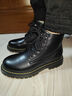 馬克華菲馬丁靴男春秋新款男鞋厚底英倫風(fēng)中幫男靴百搭潮流黑色工裝牛皮靴 黑色加絨 41 皮鞋碼=運動(dòng)碼42 曬單實(shí)拍圖