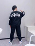 G.duck童裝男童套裝秋裝新款學(xué)生韓版休閑衛衣兒童春秋季帥氣潮酷衣服 黑色 120 (建議身高110cm  6-7歲)cm 曬單實(shí)拍圖
