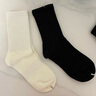 PRIMEET派米襪子男春秋中筒襪棉襪黑色運動(dòng)春秋情侶白色短襪純色配皮鞋女 中長(cháng)款-三米白二黑（16cm） 5雙 均碼 - 情侶款(適合36-43碼) 曬單實(shí)拍圖