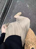 妍莉芬（yanlifen）連衣裙春季女裝2025年新款穿搭衣服一整套裝炸街秋裝休閑法式裙子 黑色上衣+卡其半身裙 M 【90-100斤】 曬單實拍圖