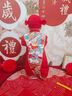 迪士尼寶寶百歲寶寶衣服0-3月嬰兒滿月6秋裝周歲過年服男女紅色過龍年喜慶12 紅色 90cm 90碼建議80-1歲半-2歲cm 曬單實拍圖