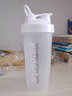 搖搖杯 蛋白粉健身運動(dòng)水杯 男女大容量運動(dòng)便攜帶刻度攪拌球防漏奶昔代餐粉牛奶杯塑料杯子太空杯 慕斯白蓋 曬單實(shí)拍圖