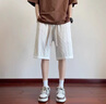 凡衣儂冰絲運動(dòng)短褲男夏季新款潮流寬松休閑五分褲直筒青少年闊腿褲子 白色 XL 曬單實(shí)拍圖