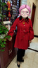 白鹿語(yǔ)冬季100%綿羊毛雙面呢大衣翻領(lǐng)可拆卸腰帶新年大衣外套女 紅色 L  曬單實(shí)拍圖