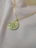 法蔻（farcoko）玉兔項鏈女十二生肖兔年鎖骨鏈本命年吊墜生日七夕情人節禮送女友 【和田玉】月上玉兔項鏈 曬單實(shí)拍圖