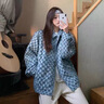 TAGD中國 復古個性麂皮撞色翻領夾克春秋季寬松休閑百搭外套男女同款 藍色（款式偏寬松） M （建議身高165-175） 曬單實拍圖