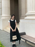 VEGA CHANG黑色顯瘦氣質(zhì)連衣裙女2025年夏季新款圓領(lǐng)休閑設(shè)計(jì)感A字背心長(zhǎng)裙 薄暮黑 S 曬單實(shí)拍圖