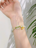 中國黃金（CHINA GOLD）黃金手鏈足金和田玉鈴蘭花手鏈女平安扣手串飾七夕情人節(jié)生日禮物 和田玉平安扣手鏈 約0.6g 曬單實(shí)拍圖