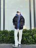 安初夏棉衣男士休閑套裝冬季外套潮流新款棉服穿搭配學(xué)生衣服男裝三件套 黑色棉衣+加絨白色衛衣+加絨黑褲 XL 曬單實(shí)拍圖