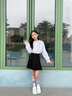 IVY HOUSE常春藤童裝女童2024年春季新款  舒適百搭學(xué)院風(fēng)百褶半身裙JK短裙 黑色 140cm 曬單實(shí)拍圖