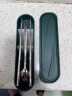广意 316L不锈钢筷子勺子便携餐具单人套装  筷勺盒三件套 墨绿GY7664 实拍图